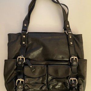 TANO Black Leather Handbag
